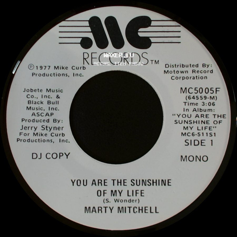 Marty Mitchell - You Are The Sunshine Of My Life / You Are The Sunshine Of My Life side A