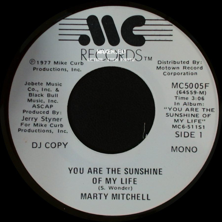 Marty Mitchell - You Are The Sunshine Of My Life / You Are The Sunshine Of My Life side A