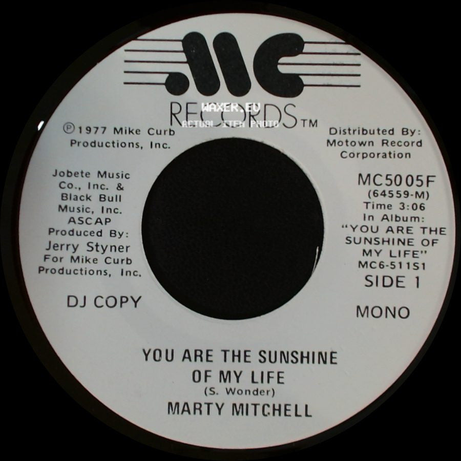 Marty Mitchell - You Are The Sunshine Of My Life / You Are The Sunshine Of My Life side A