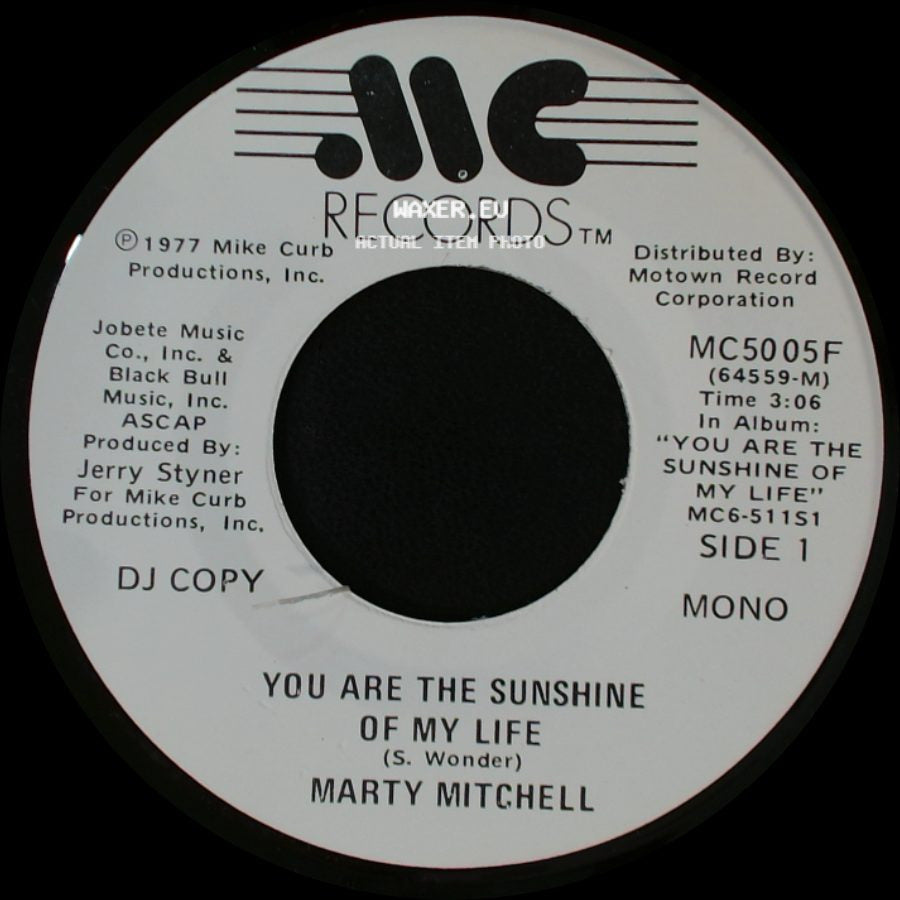 Marty Mitchell - You Are The Sunshine Of My Life / You Are The Sunshine Of My Life side A