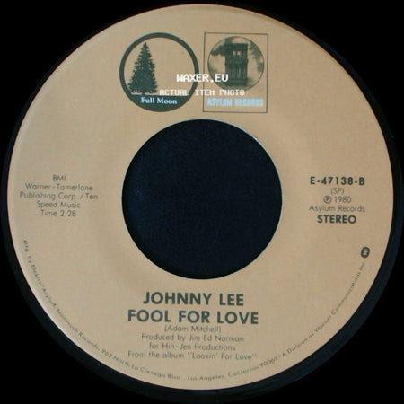 Johnny Lee - Prisoner Of Hope / Fool For Love side B