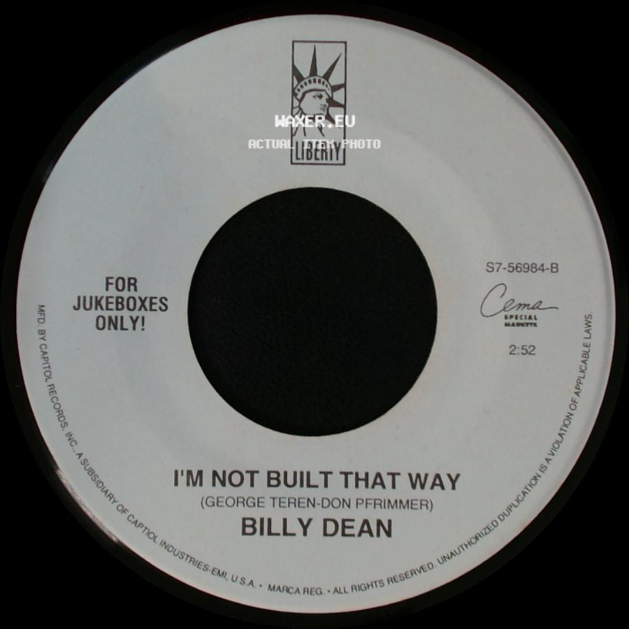 Billy Dean - I'm Not Built That Way / I Wanna Take Care Of You side A