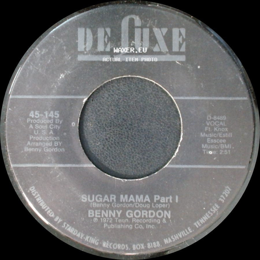 Benny Gordon - Sugar Mama Part I / Sugar Mama Part 2 side A