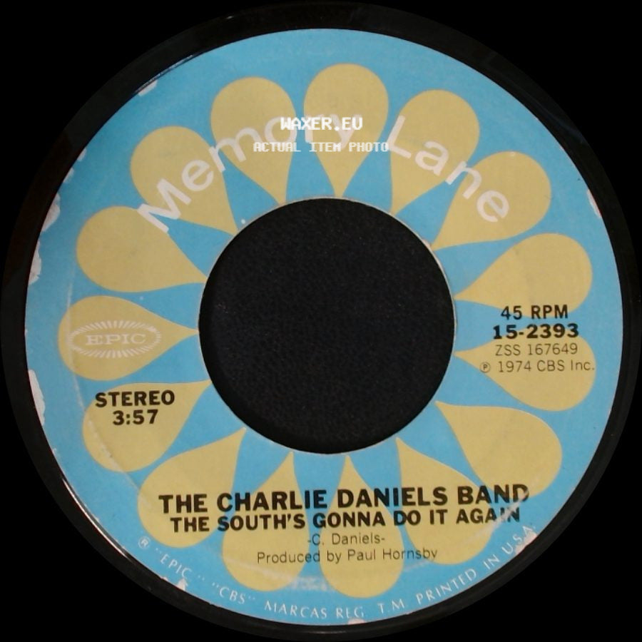 The Charlie Daniels Band - Long Haired Country Boy / The South's Gonna Do It Again side B