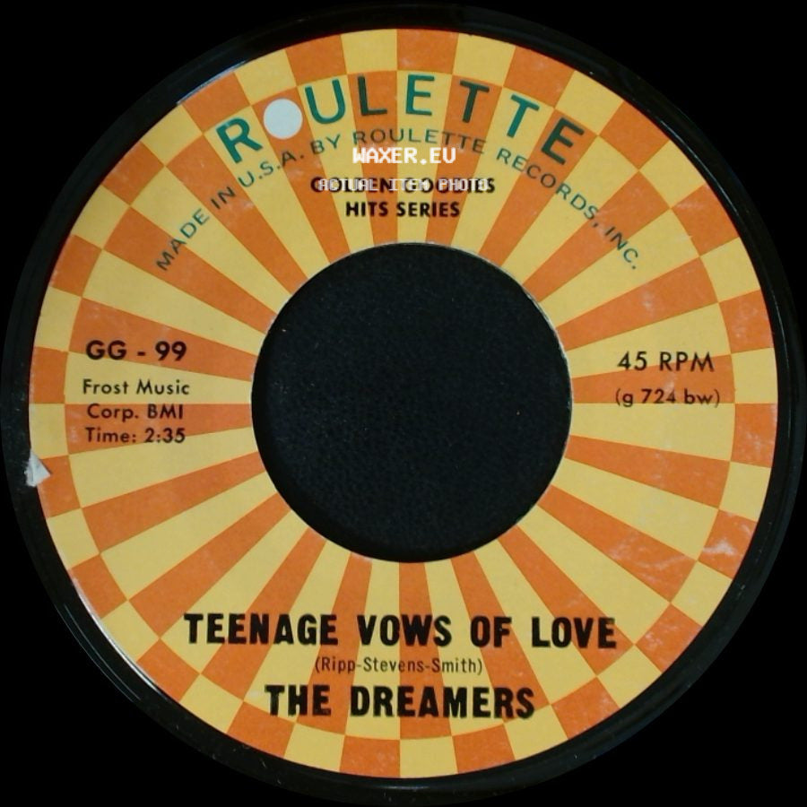 The Temptations / The Dreamers - Barbara / Teenage Vows Of Love side B