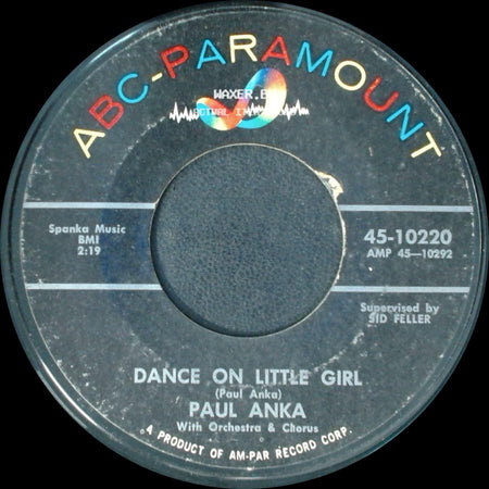 Paul Anka - I Talk To You (On The Telephone) / Dance On Little Girl side B