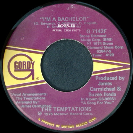 The Temptations - Shakey Ground / I'm A Bachelor side B