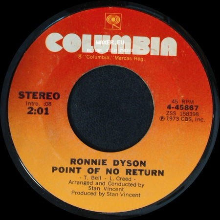 Ronnie Dyson - Point Of No Return / Just Don't Want To Be Lonely side A