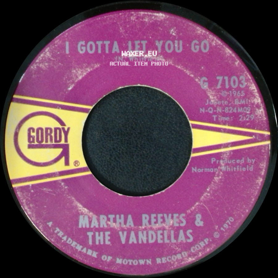 Martha Reeves & The Vandellas - You're The Loser Now / I Gotta Let You Go side B