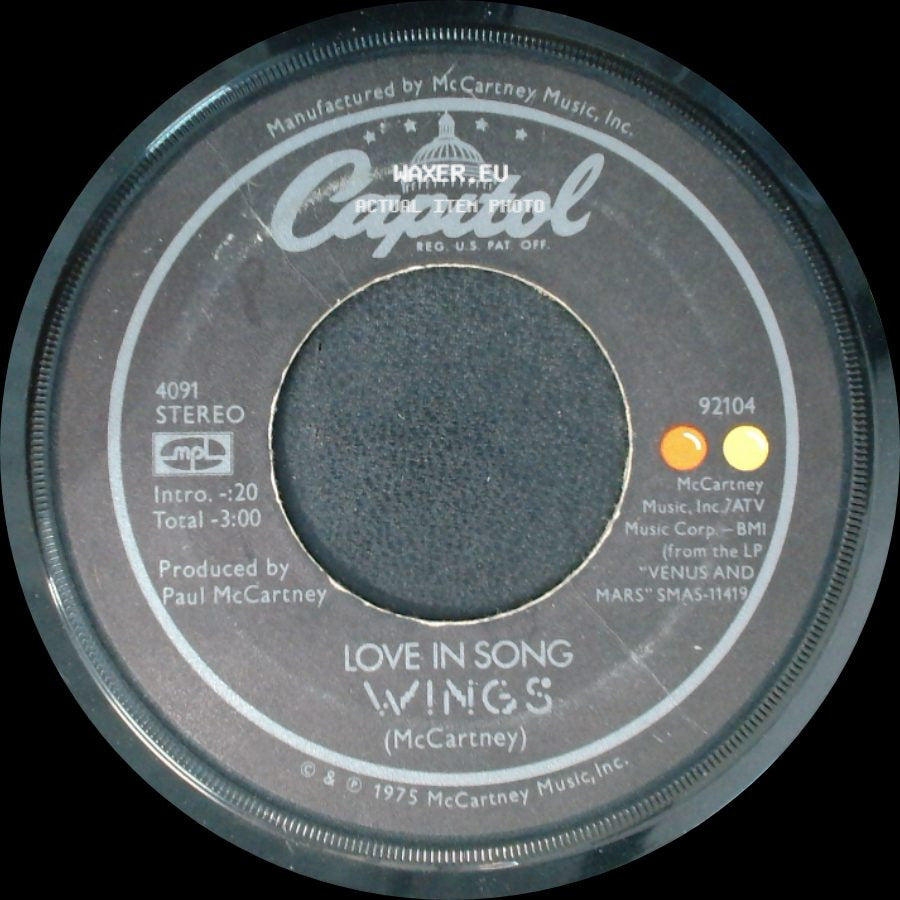 Wings - Love In Song / Listen To What The Man Said side A