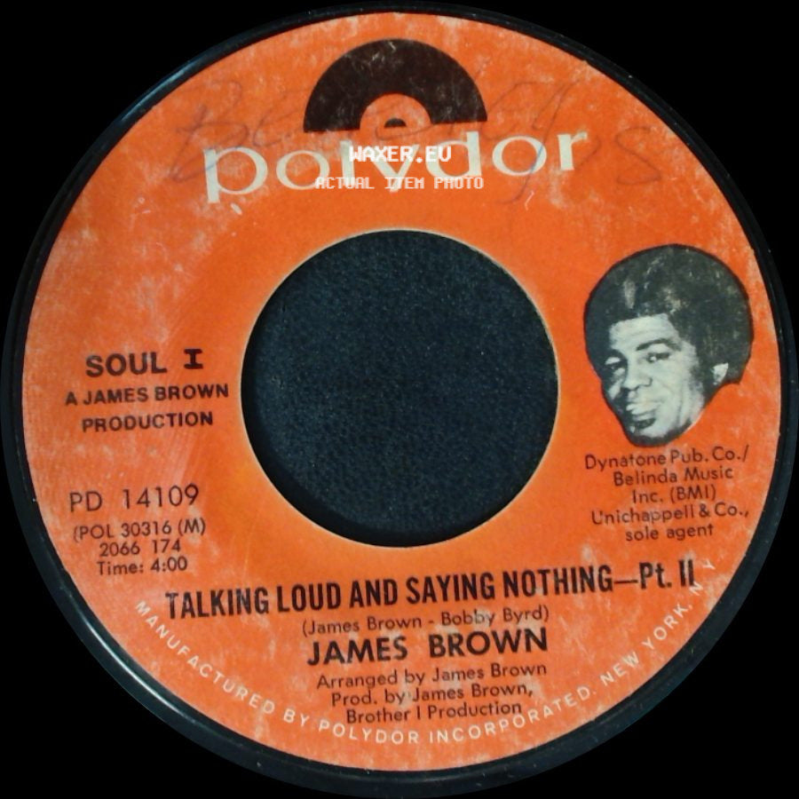 James Brown - Talking Loud And Saying Nothing - Pt. I / Talking Loud And Saying Nothing - Pt. Ii side B