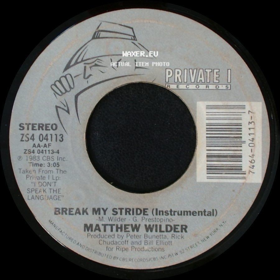 Matthew Wilder - Break My Stride (Instrumental) / Break My Stride side A