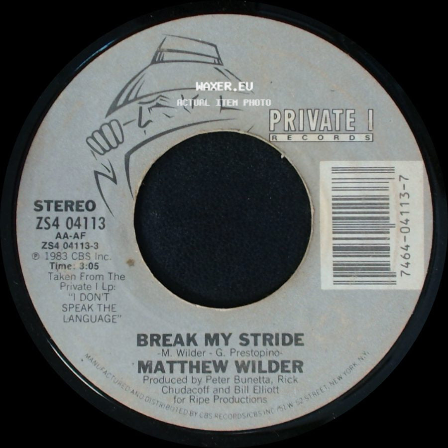 Matthew Wilder - Break My Stride (Instrumental) / Break My Stride side B