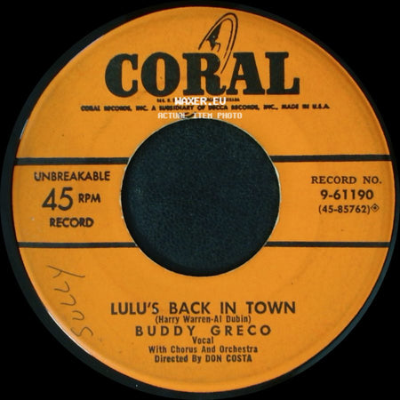 Buddy Greco - Lulu's Back In Town / What Word Is Sweeter Than Sweetheart side A