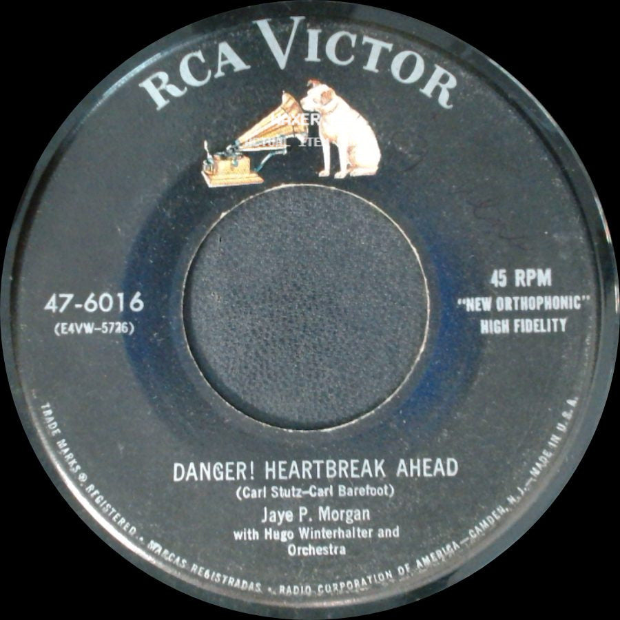 Jaye P. Morgan / Jaye P. Morgan With Hugo Winterhalter And Orchestra - Softly, Softly / Danger! Heartbreak Ahead side B
