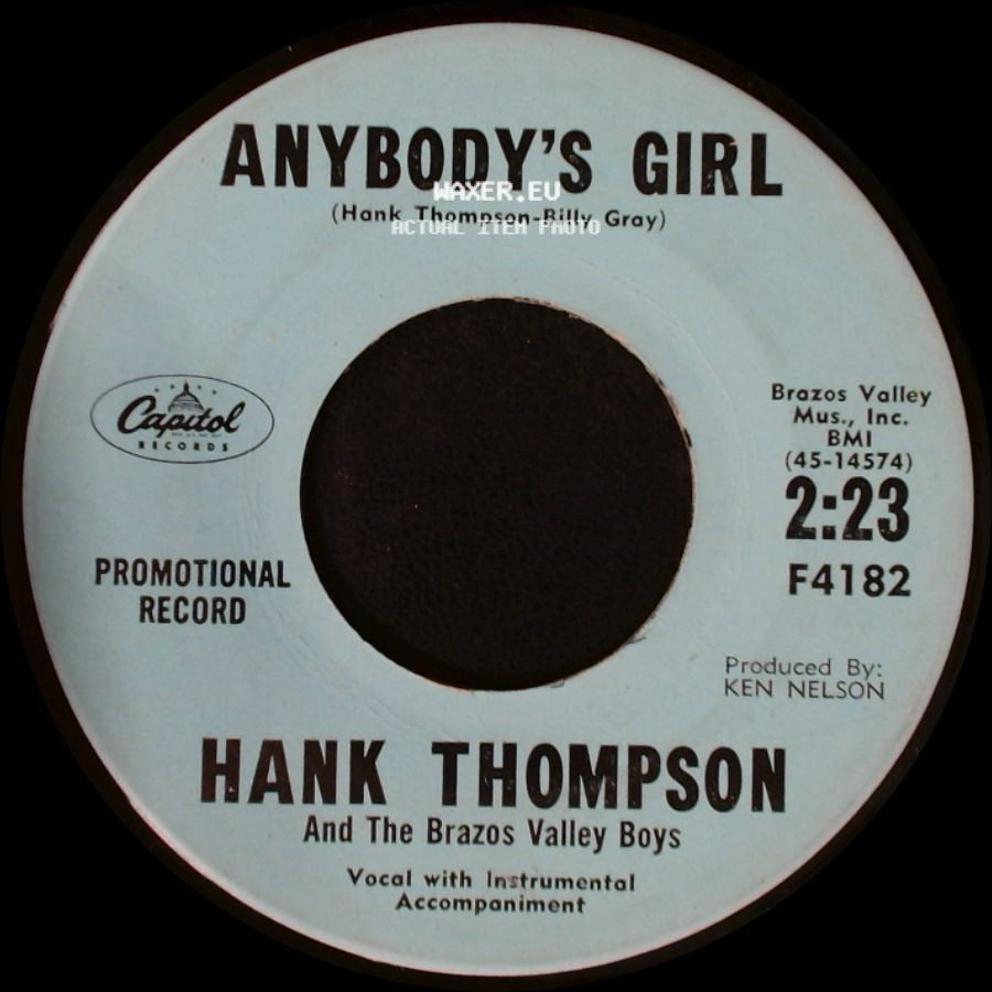Hank Thompson And The Brazos Valley Boys - Anybody's Girl / Total Strangers side A