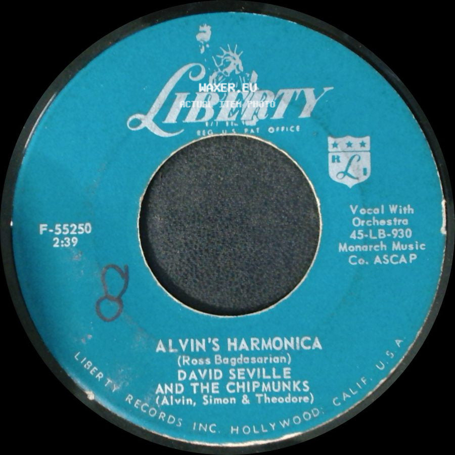 David Seville And The Chipmunks - Alvin's Harmonica / The Chipmunk Song (Christmas Don't Be Late) side A