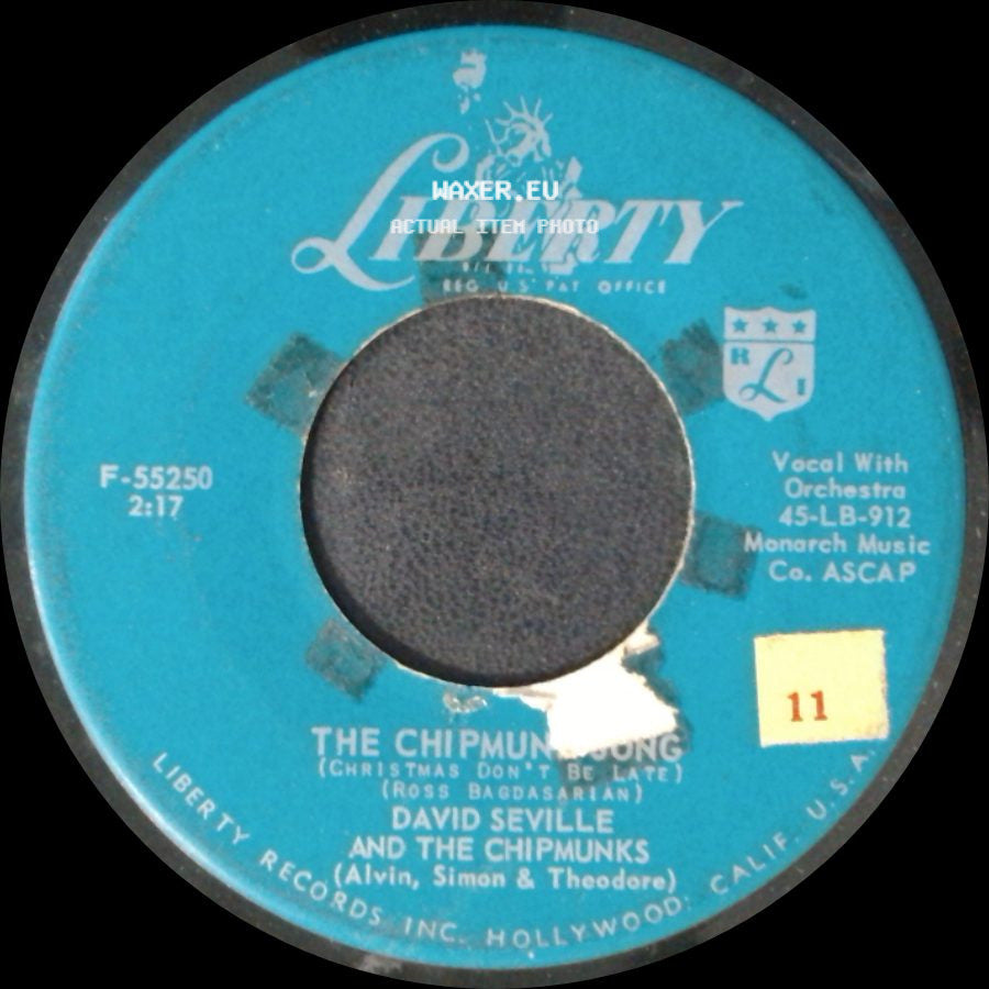 David Seville And The Chipmunks - Alvin's Harmonica / The Chipmunk Song (Christmas Don't Be Late) side B