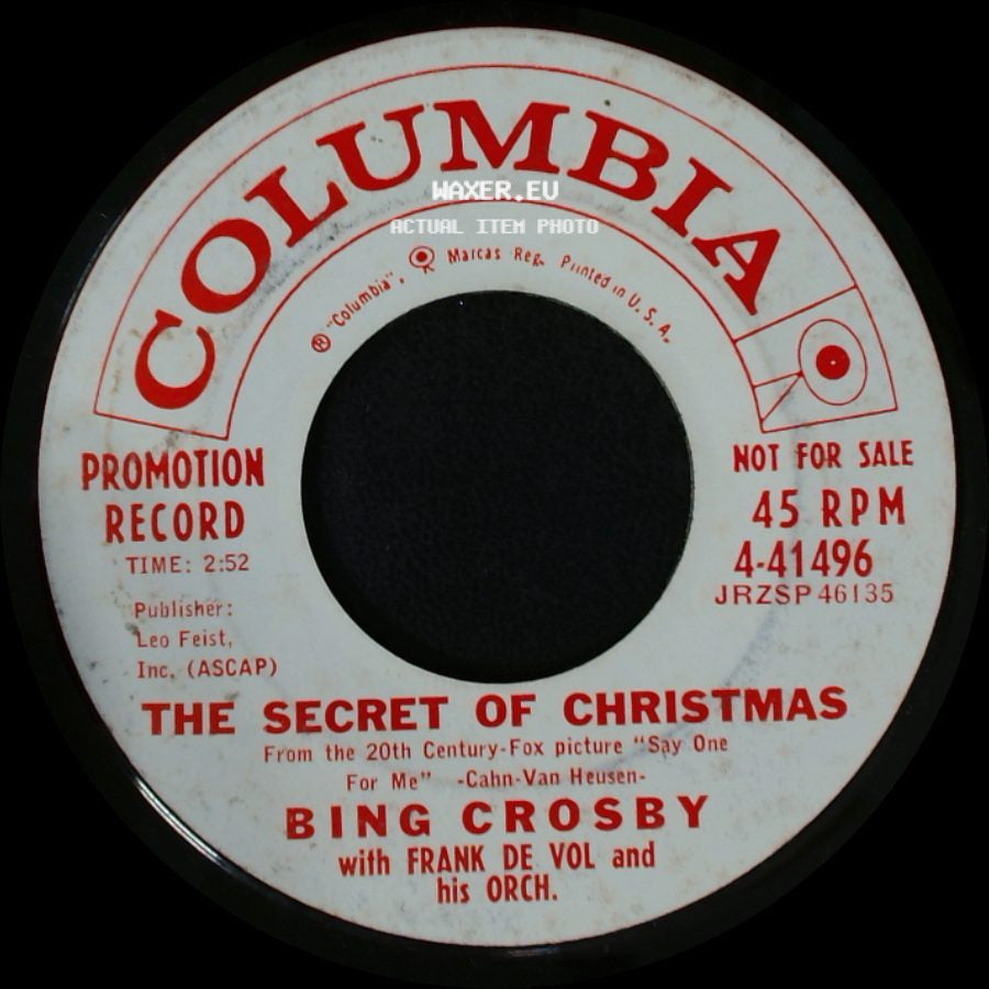 Bing Crosby With Frank De Vol And His Orchestra - Just What I Wanted For Christmas / The Secret Of Christmas side B