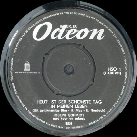 Joseph Schmidt / Richard Tauber - Heut' Ist Der Schonste Tag In Meinem Leben / Flüsterndes Silber, Rauschende Welle side A