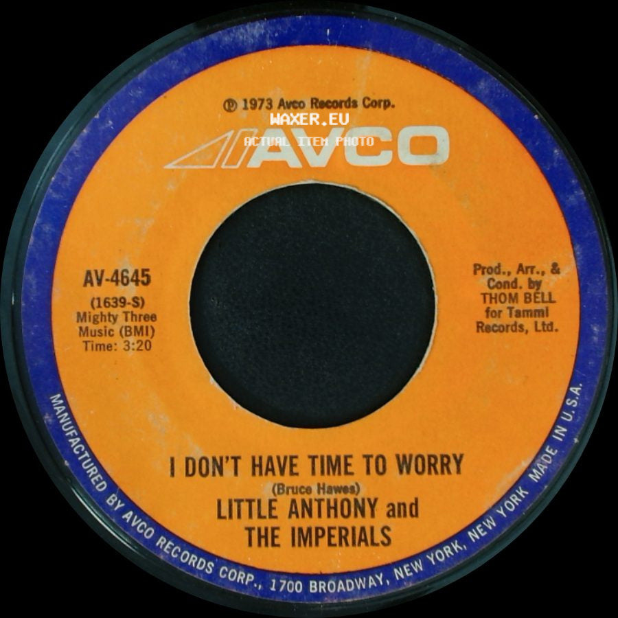 Little Anthony And The Imperials - I Don't Have Time To Worry / The Loneliest House On The Block side A