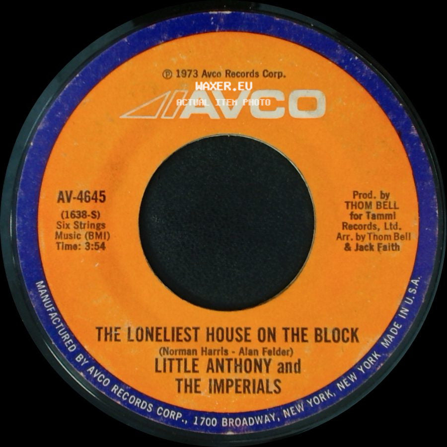 Little Anthony And The Imperials - I Don't Have Time To Worry / The Loneliest House On The Block side B