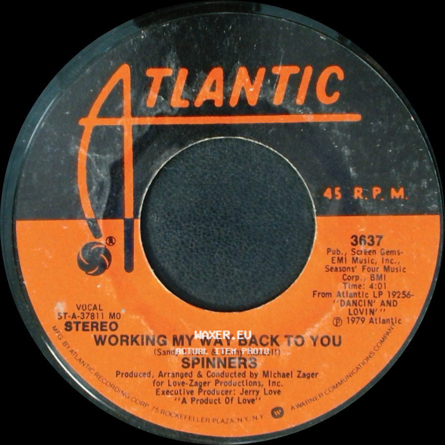 Spinners - Disco Ride / Working My Way Back To You side B