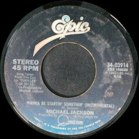 Michael Jackson - Wanna Be Startin' Somethin' (Instrumental) / Wanna Be Startin' Somethin' side A