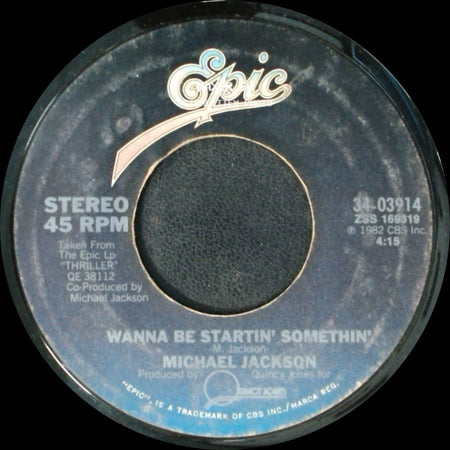 Michael Jackson - Wanna Be Startin' Somethin' (Instrumental) / Wanna Be Startin' Somethin' side B