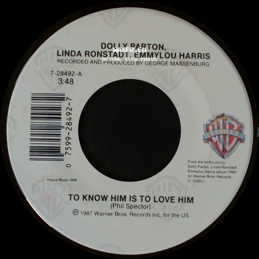 Dolly Parton, Linda Ronstadt, Emmylou Harris - Farther Along / To Know Him Is To Love Him side B
