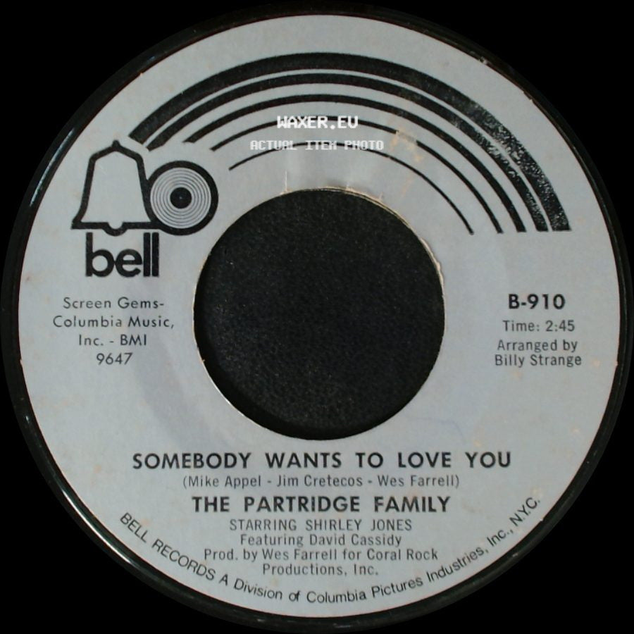 The Partridge Family - I Think I Love You / Somebody Wants To Love You side B