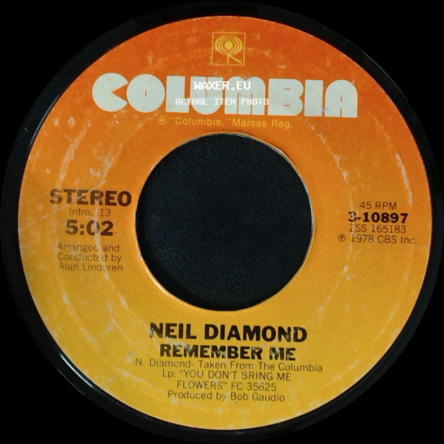 Neil Diamond - Forever In Blue Jeans / Remember Me side B