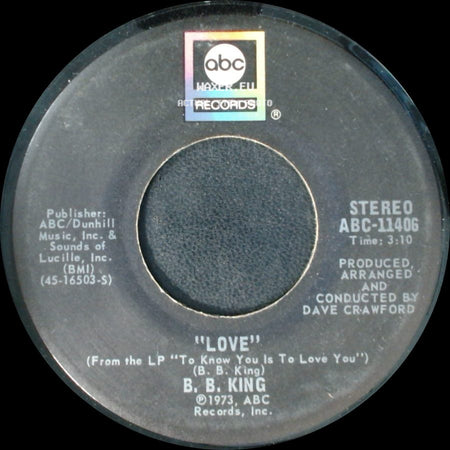 B. B. King - Love / I Like To Live The Love side A