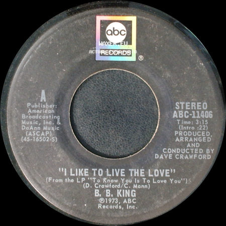 B. B. King - Love / I Like To Live The Love side B