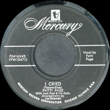 Patti Page - What A Dream / I Cried side B