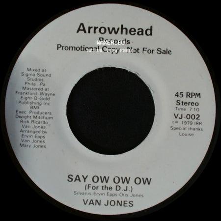 Van Jones - Say Ow Ow Ow (For The D.J.) / Say Ow Ow Ow (For The D.J.) side B