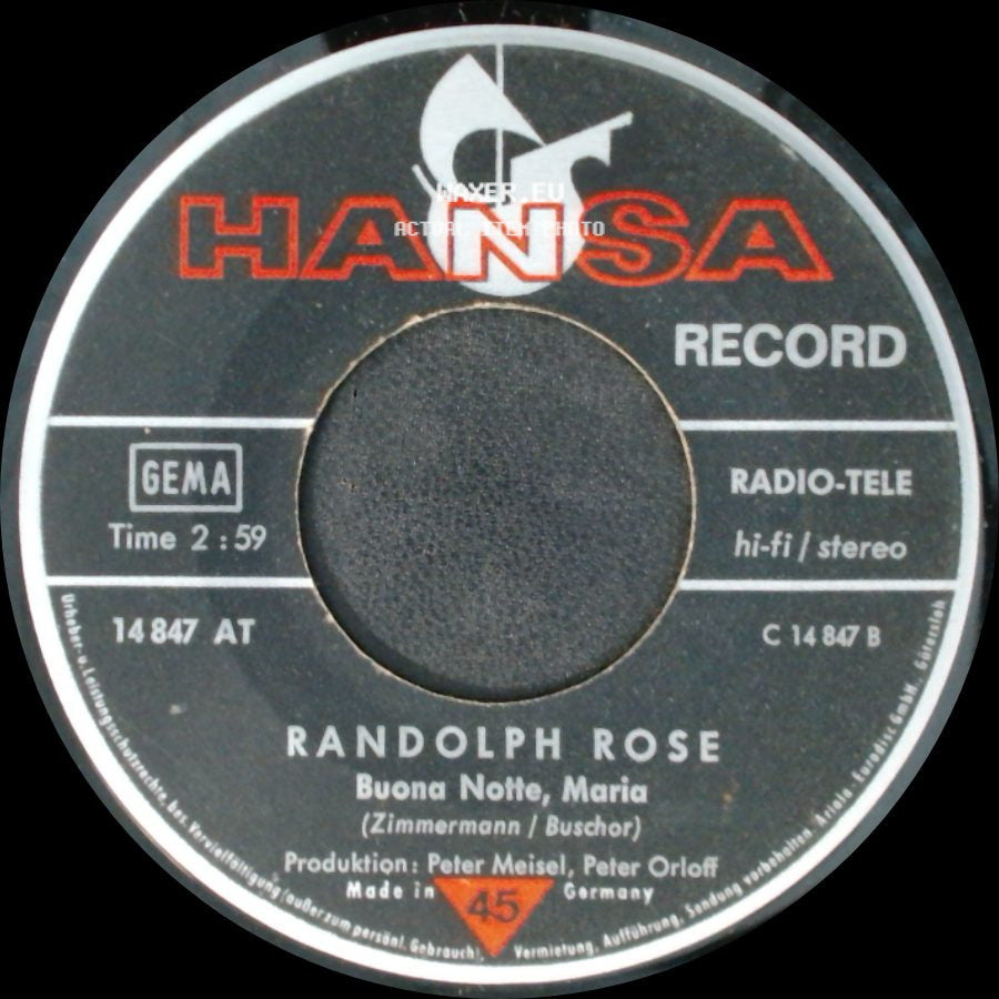Randolph Rose - Buona Notte, Maria / Silver Moon Baby side A