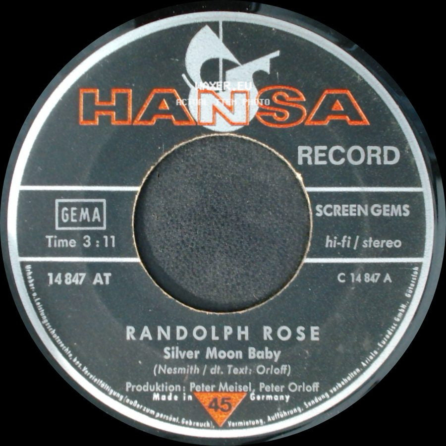 Randolph Rose - Buona Notte, Maria / Silver Moon Baby side B