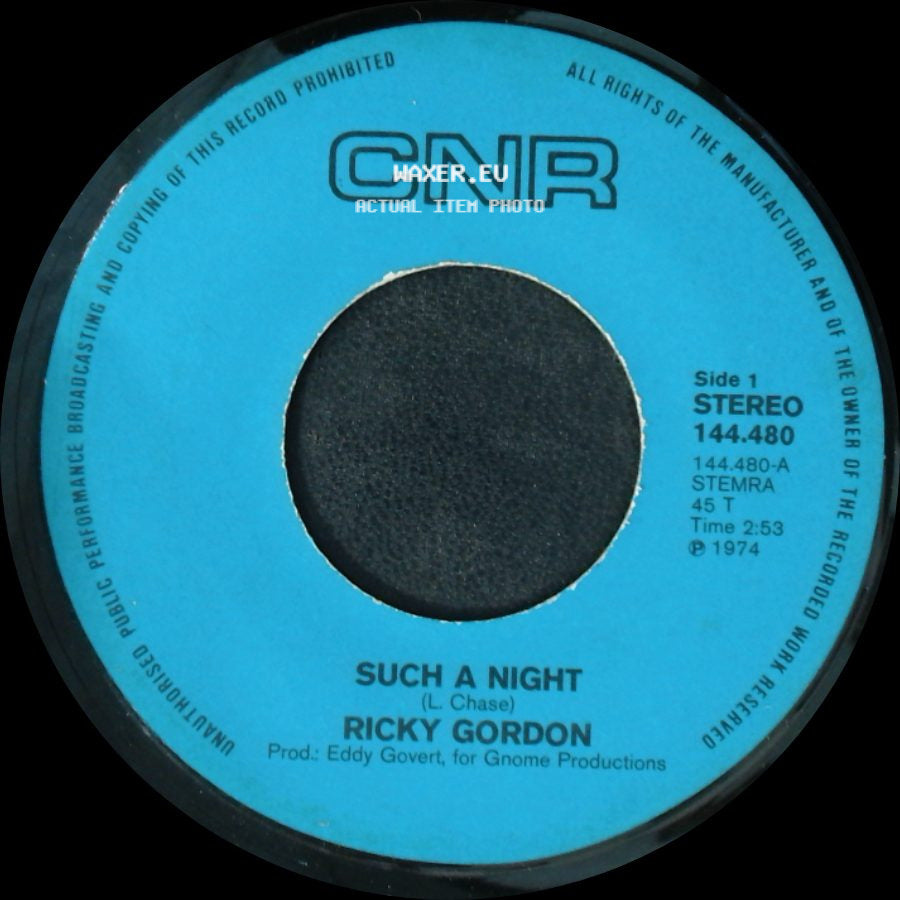 Ricky Gordon - Such A Night / Somebody Else side A