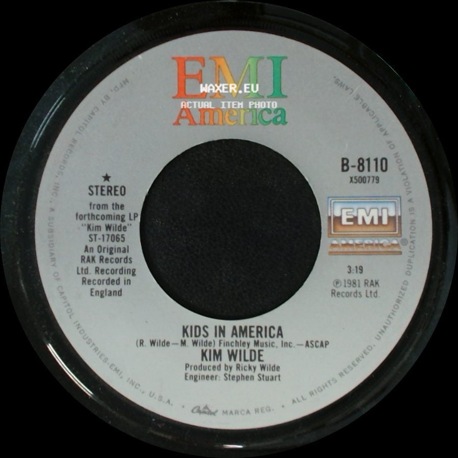 Kim Wilde - Kids In America / You'll Never Be So Wrong side A