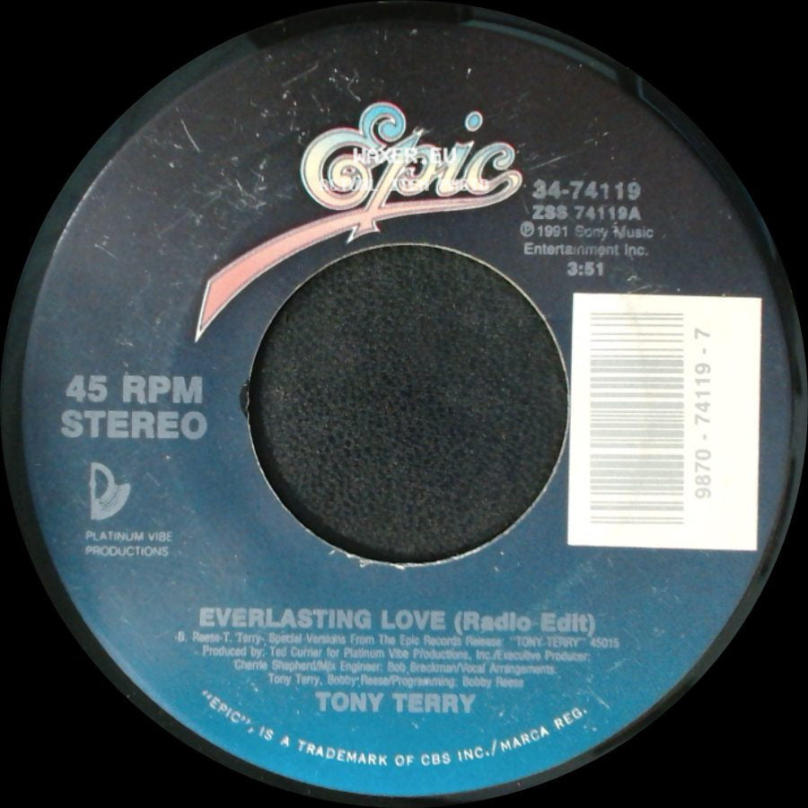 Tony Terry - Everlasting Love (Instrumental) / Everlasting Love (Radio Edit) side B
