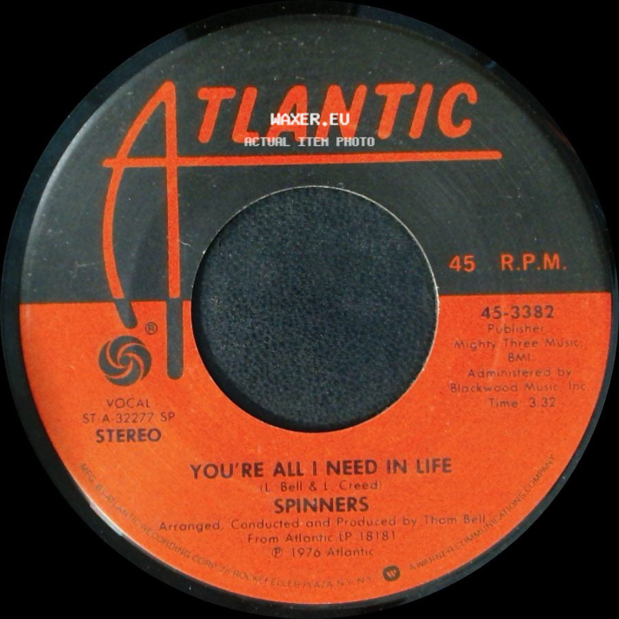 Spinners - You're All I Need In Life / You're Throwing A Good Love Away side A