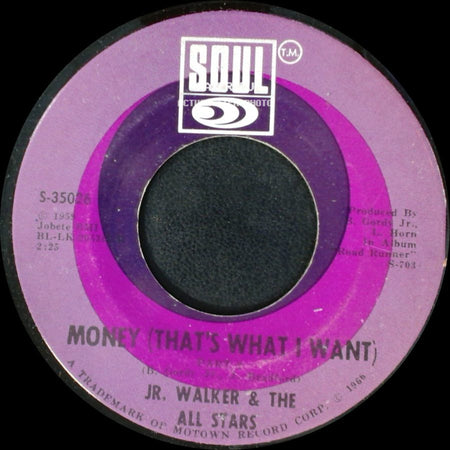 Jr. Walker & The All Stars - Money (That's What I Want) / Money (That's What I Want) (Part 1) side A