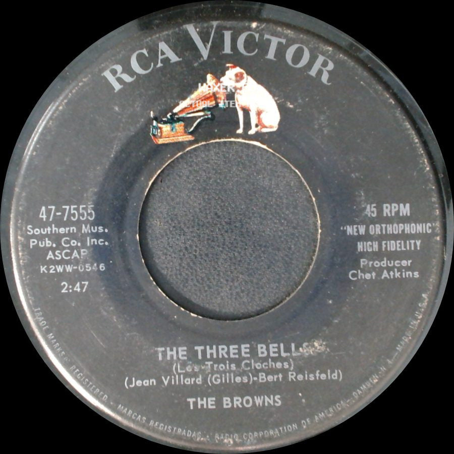 The Browns - Heaven Fell Last Night / The Three Bells side B