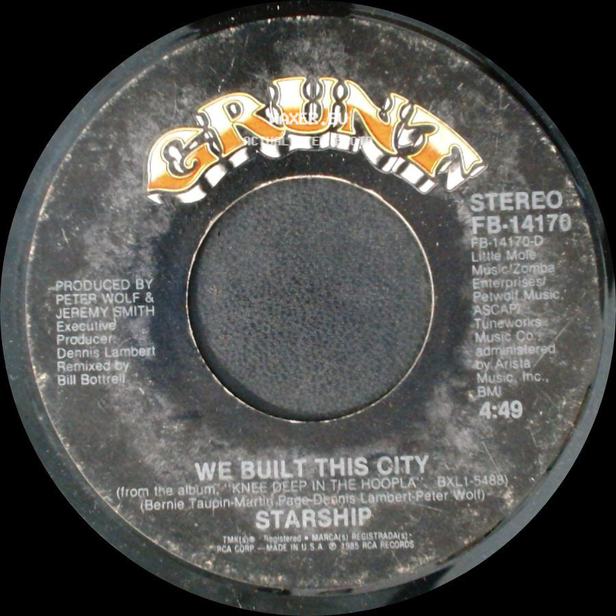 Starship - We Built This City / Private Room (Instrumental) side A