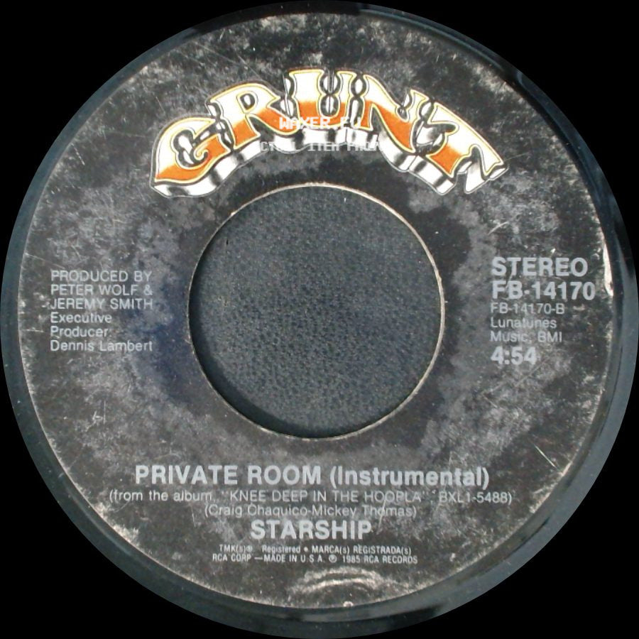 Starship - We Built This City / Private Room (Instrumental) side B