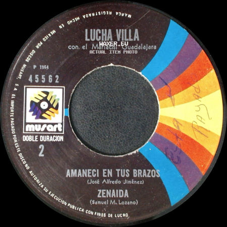 Lucha Villa Con El Mariachi Guadalajara - Amanece En Tus Brazos / Zenaida / Retirada / El Tren side A