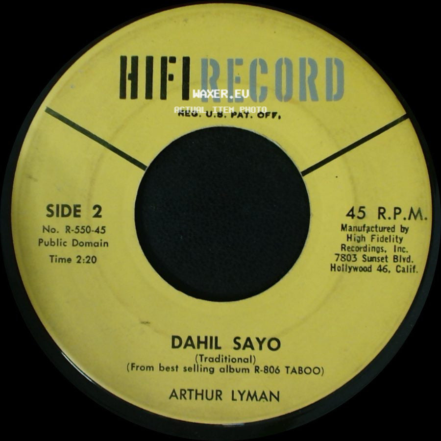 Arthur Lyman - Taboo / Dahil Sayo side B