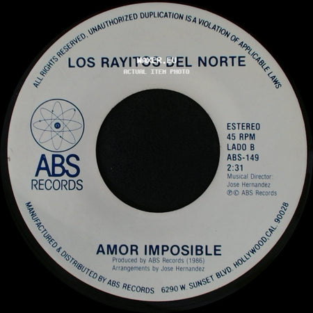 Los Rayitos Del Norte - En Mi Propia Cara / Amor Imposible side B