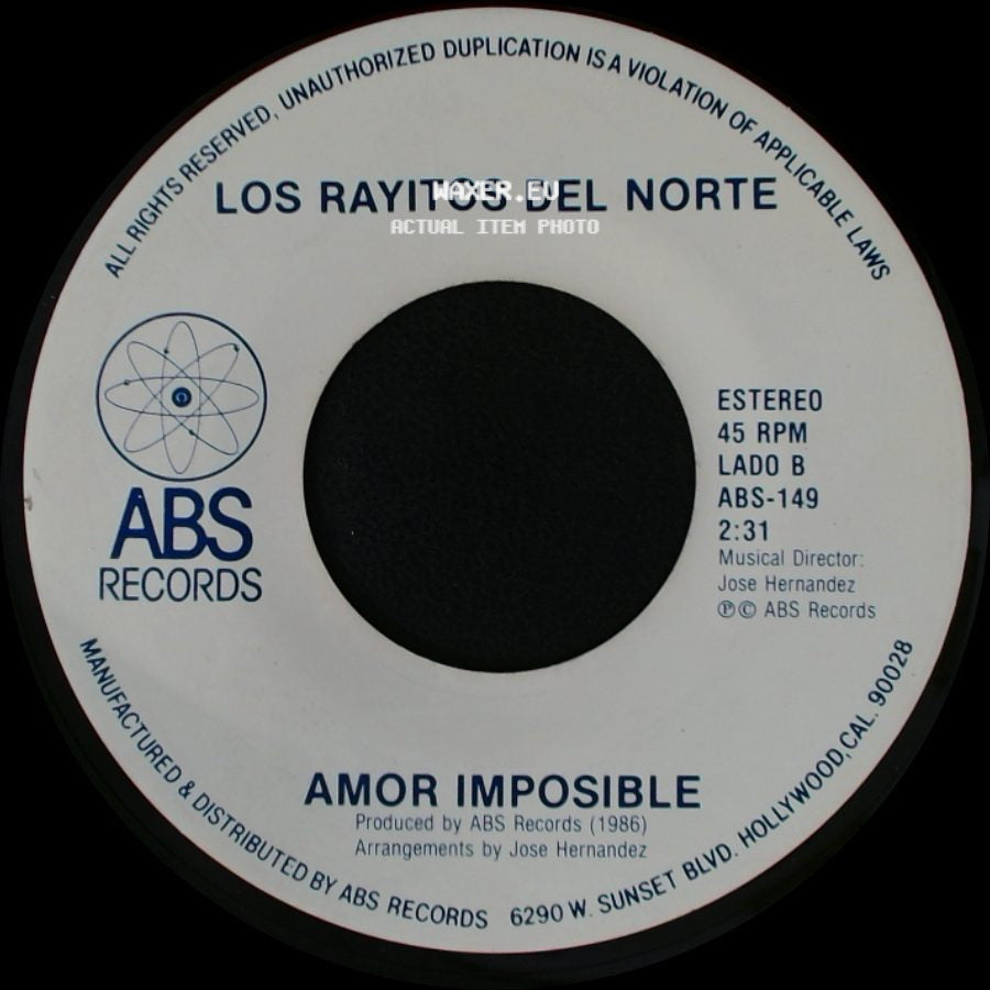 Los Rayitos Del Norte - En Mi Propia Cara / Amor Imposible side B